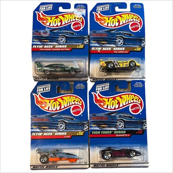 Vintage 1990s Lot of 4 Mattel Hot Wheels Diecast Cars New in Package - Picture 1 of 9